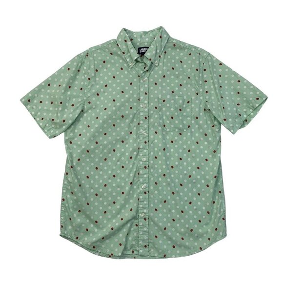 Lands' End Other - NWOT Lands' End Men's XL Mint Green Polka Dot & Ladybug Short Sleeve Button-Up
